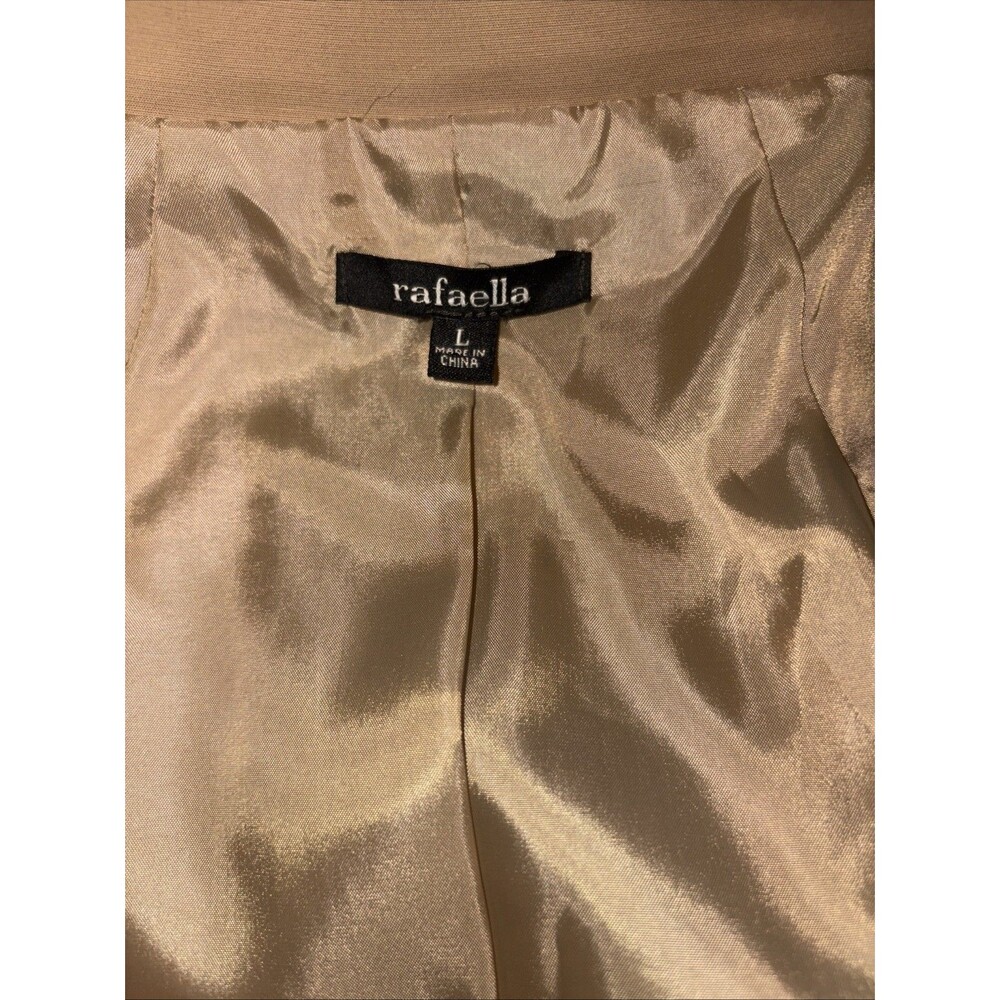 Rafaella Womens Khaki 3/4 Sleeve Button Front Blazer Jacket Size L - Picture 3 of 7